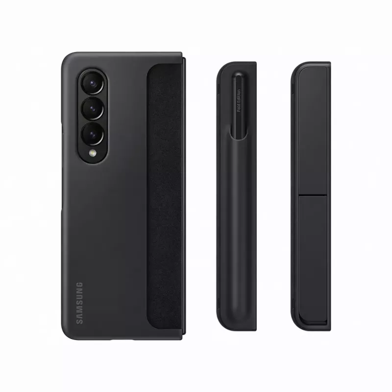 Mobilā telefona maciņš Samsung EF-OF93PCBEGWW Galaxy Z Fold4, melns, ar statīvu un S Pen turētāju