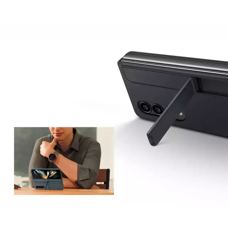 Mobilā telefona maciņš Samsung EF-OF93PCBEGWW Galaxy Z Fold4, melns, ar statīvu un S Pen turētāju