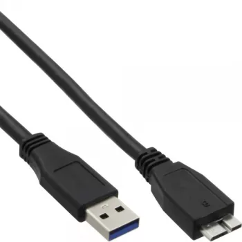 InLine USB 3.2 Gen.1 kabelis A tipa vīrieša / Micro B vīrieša, melns, 1.5m