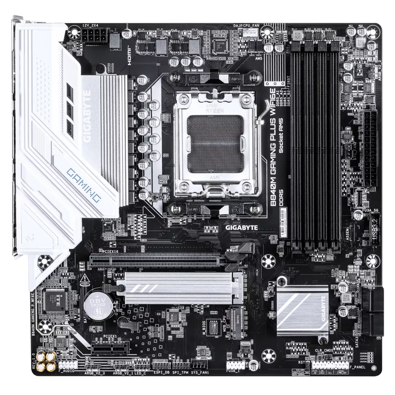 Mātesplate GIGABYTE B840M GAMING PLUS WIFI6E — AMD AM5, DDR5, Wi-Fi 6E