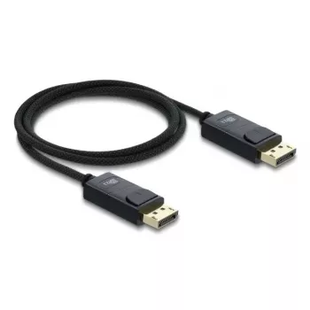 DELOCK Coaksiālais DisplayPort kabelis 16K 60 Hz 80 Gbps pīts apvalks 1 m, DisplayPort–DisplayPort, melns