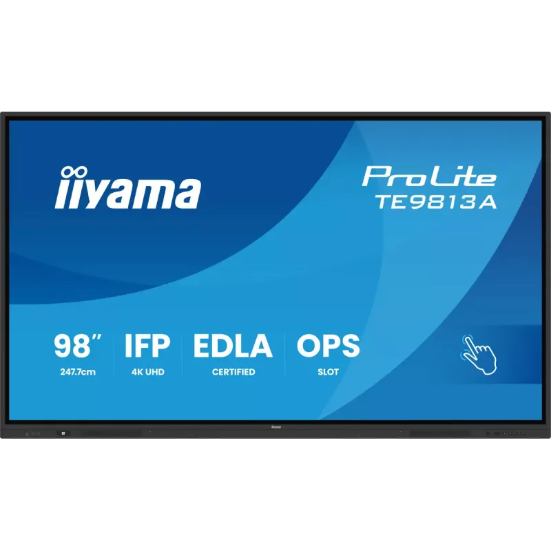 Interaktīvais plakanais panelis IIYAMA TE9813A-B2AG 97.5 collu (2.48 m) 4K Ultra HD 500 cd/m² Wi-Fi Android 24/7 Melns