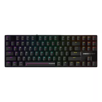Mehāniskā spēļu tastatūra Cherry MX 8.2 Pro TMR Wireless Tenkeyless 88 taustiņi RGB USB + RF + Bluetooth QWERTY US International Melna