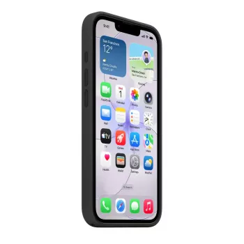 Silicone Maciņš ar MagSafe Apple iPhone 17e — Melns, Silikons un Mikrošķiedra, 6.1 collas