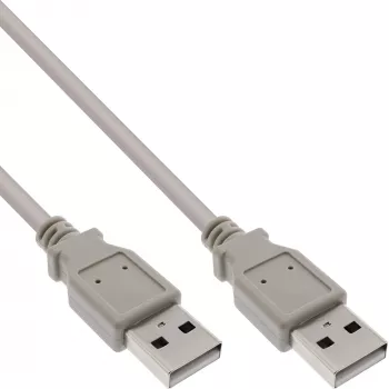 USB 2.0 kabelis A tipa vīriešu/vīriešu bēšs 2m InLine 34318H