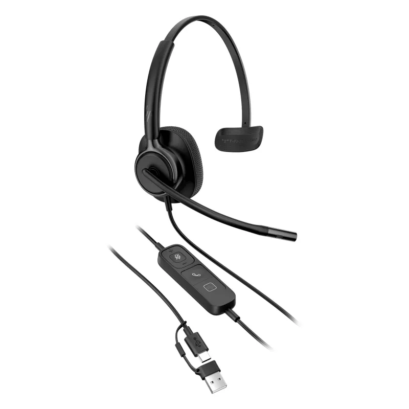Vadu stereo austiņas HP Poly Mission 425 Classic USB, pāri ausīm, 126 g