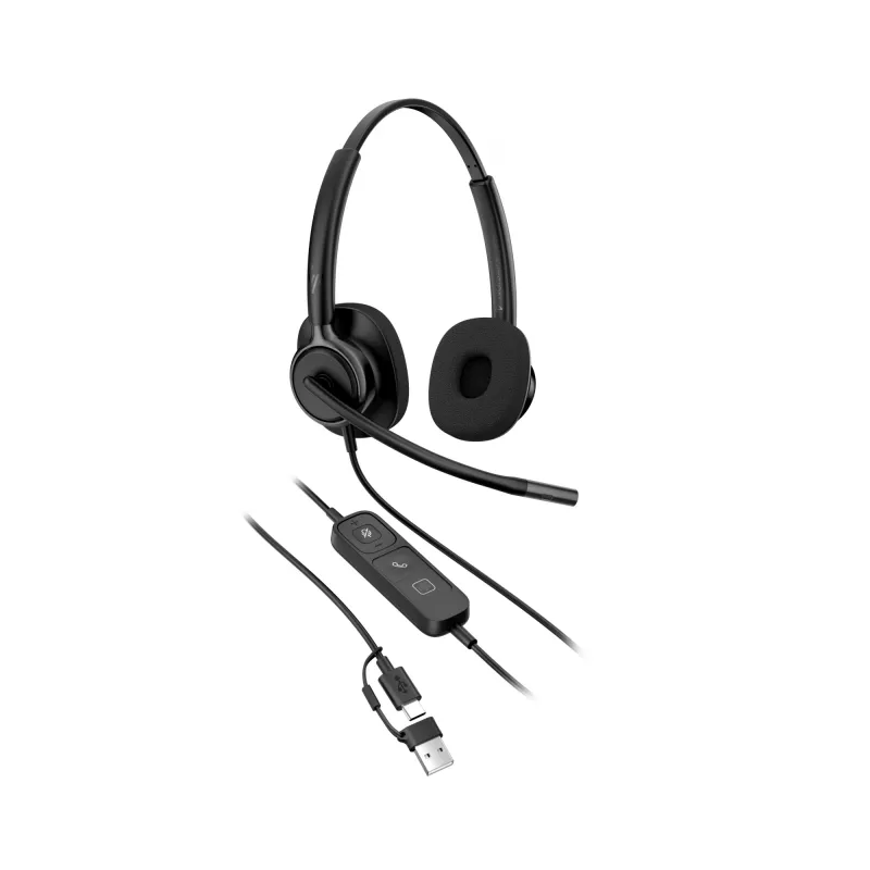 Vadu stereo austiņas HP Poly Mission 425 Classic USB, pāri ausīm, 126 g