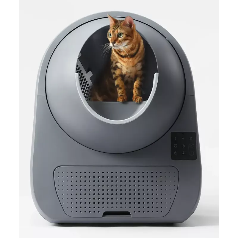 Pašattīroša kaķu tualete Catlink Pro-X Luxury — 65 L ietilpība, Pelēka, 580×600 mm