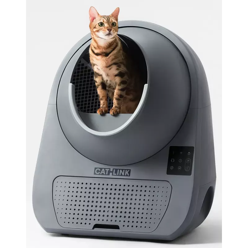 Pašattīroša kaķu tualete Catlink Pro-X Luxury — 65 L ietilpība, Pelēka, 580×600 mm