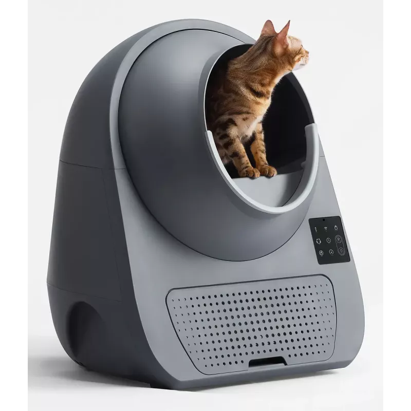 Pašattīroša kaķu tualete Catlink Pro-X Luxury — 65 L ietilpība, Pelēka, 580×600 mm