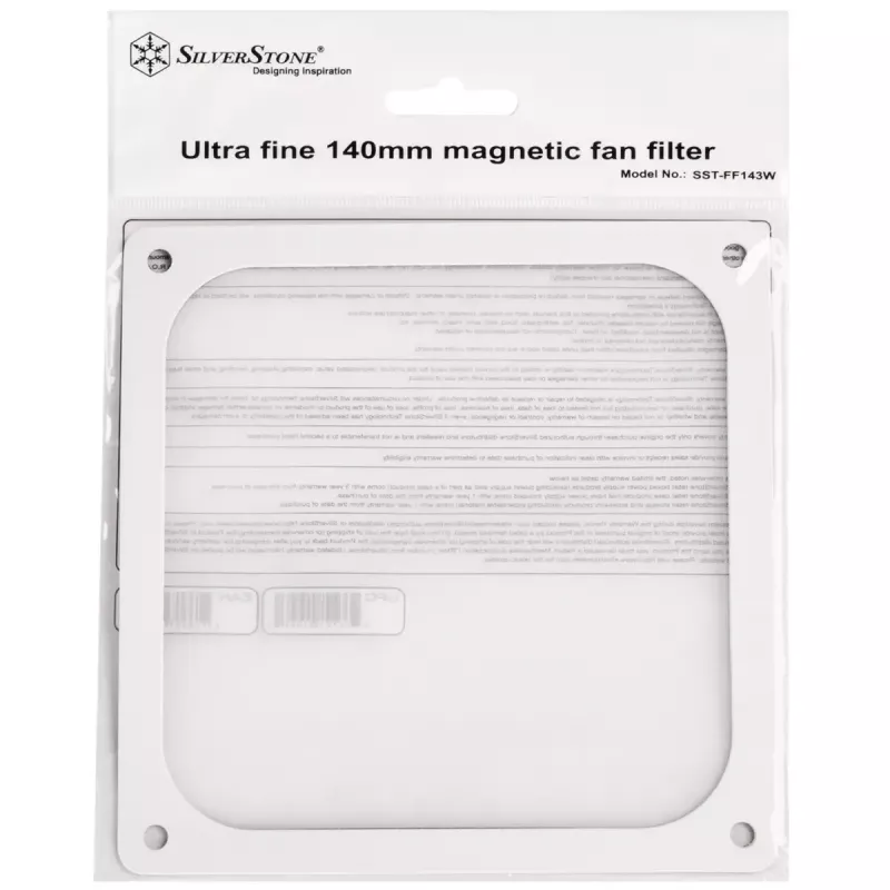 SilverStone SST-FF143W magnētiskais putekļu filtrs, 140 mm, balts