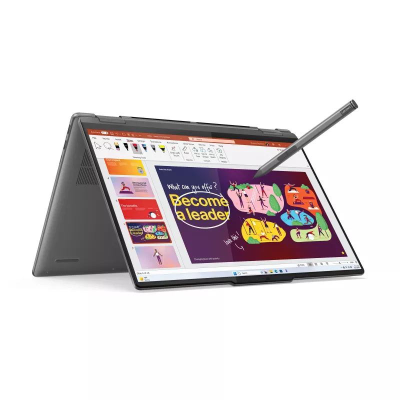 Lenovo Yoga 7 2-in-1 16IML9 Intel Core Ultra 7 155H hibrīdklēpjdators 40,6 cm (16 collu) skārienekrāns WUXGA 16 GB LPDDR5x-SDRAM 1 TB SSD Wi-Fi 6E (802.11ax) Windows 11 Home US English Pelēks