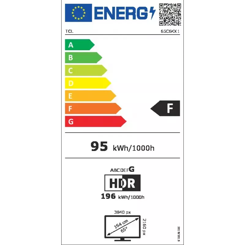 TCL C6K 65C6K televizors 165,1 cm (65 colli) 4K Ultra HD Smart TV Wi-Fi Metālisks