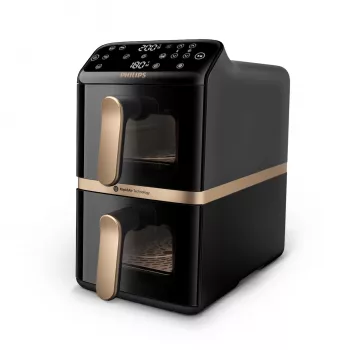 Philips 4000 sērijas Dual Stack gaisa fritieris ar vertikāliem groziem 10L, 2750W, melns