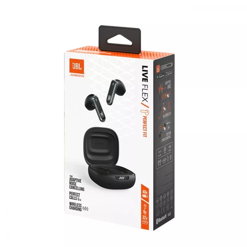 JBL LIVE FLEX Bezvadu Austiņas TWS Iekšauss Zvaniem/Mūzikai Bluetooth Melnas