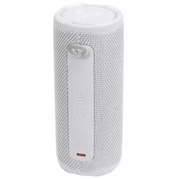 Mono portatīvais skaļrunis JBL Grip Mono White — 16 W RMS, Bluetooth, USB-C, iebūvēts akumulators