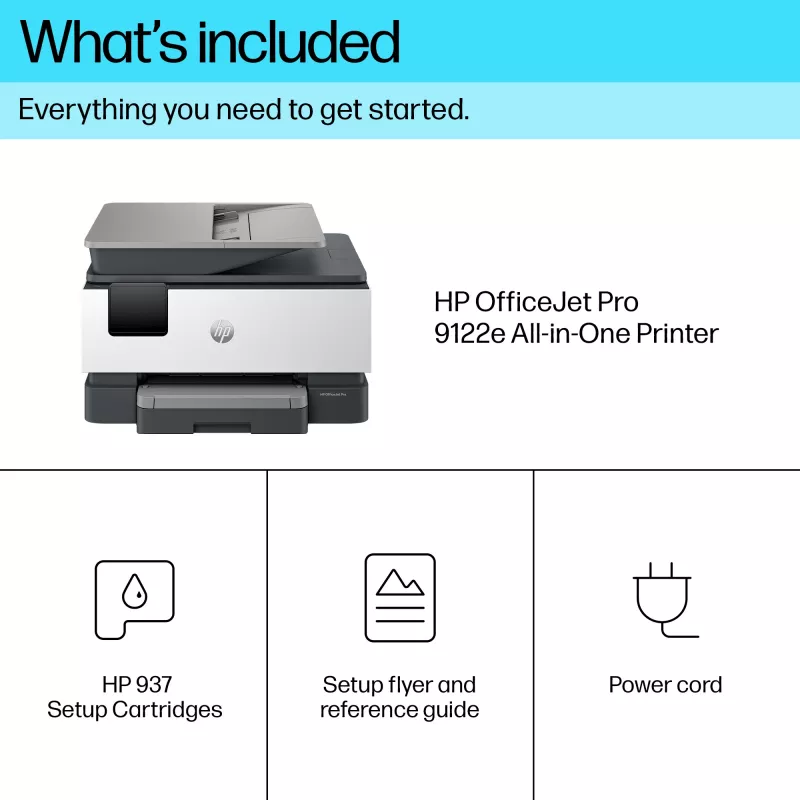 HP OfficeJet Pro 9122e Bezvadu Daudzfunkciju Krāsu Printeris, Automātiskā Divpusējā Drukāšana
