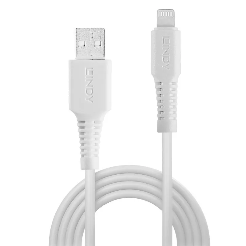Lindy USB–Lightning kabelis, 3 m, balts