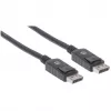 Manhattan DisplayPort 1.2 kabelis, 4K@60Hz, 1m, Vīrietis-Vīrietis, ar fiksatoriem, pilnībā ekranēts, melns, mūža garantija, ekvivalents DISPL1M