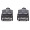 Manhattan DisplayPort 1.2 kabelis, 4K@60Hz, 1m, Vīrietis-Vīrietis, ar fiksatoriem, pilnībā ekranēts, melns, mūža garantija, ekvivalents DISPL1M