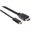 Manhattan USB-C uz HDMI kabelis, 4K@30Hz, 2m, Melns, Vīrietis-Vīrietis, Trīs gadu garantija