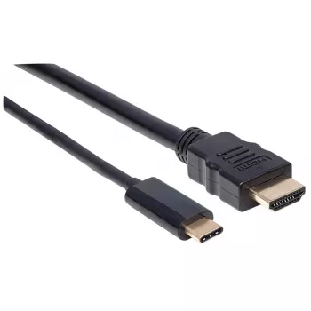 Manhattan USB-C uz HDMI kabelis, 4K@30Hz, 2m, Melns, Vīrietis-Vīrietis, Trīs gadu garantija