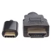Manhattan USB-C uz HDMI kabelis, 4K@30Hz, 2m, Melns, Vīrietis-Vīrietis, Trīs gadu garantija