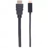 Manhattan USB-C uz HDMI kabelis, 4K@30Hz, 2m, Melns, Vīrietis-Vīrietis, Trīs gadu garantija