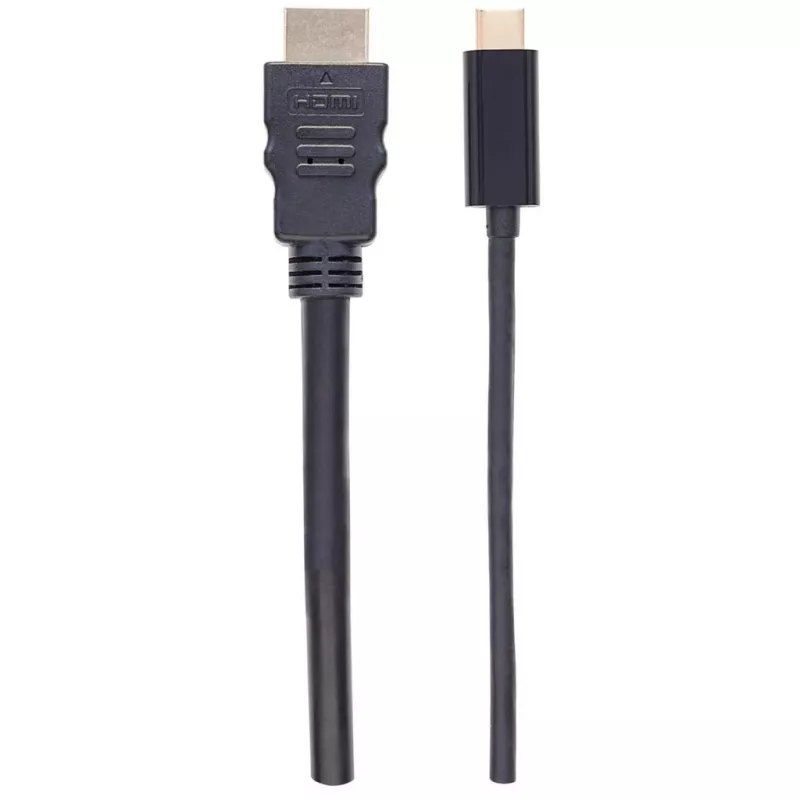 Manhattan USB-C uz HDMI kabelis, 4K@30Hz, 2m, Melns, Vīrietis-Vīrietis, Trīs gadu garantija