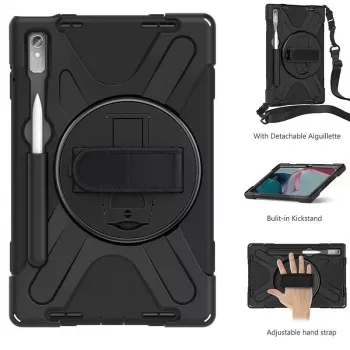 Aizsargmaciņš eSTUFF Lenovo Tab P11 Pro, polikarbonāts, 29,2 cm (11,5 inch) displejam, 2 statīva režīmi, melns