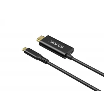 VivoLink USB-C uz HDMI kabelis ar 100W jaudas padevi, modelis PROUSBCHDMIMM2-CHARGE