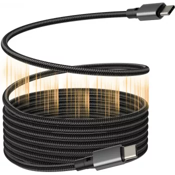 USB-C uz USB-C kabelis VISION TC 1MUSBCMAG/BL — 1 m, USB 3.2 Gen 2 (3.1 Gen 2), melns, niķelēti kontakti