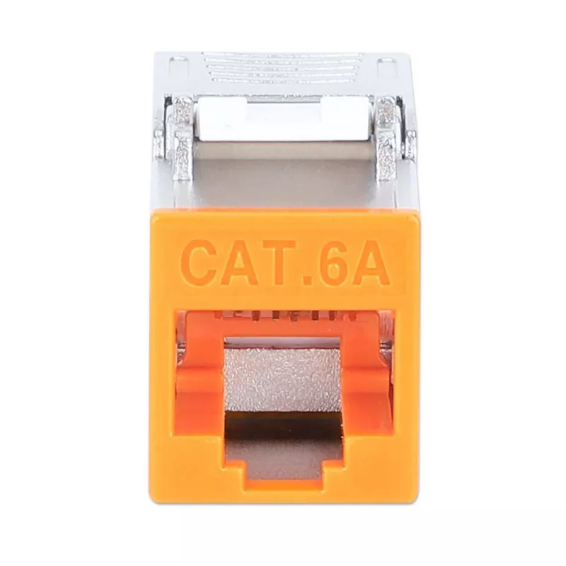 Intellinet Cat6a 10G Ekranēts Bezinstrumentu Slim Keystone Jack, Oranžs