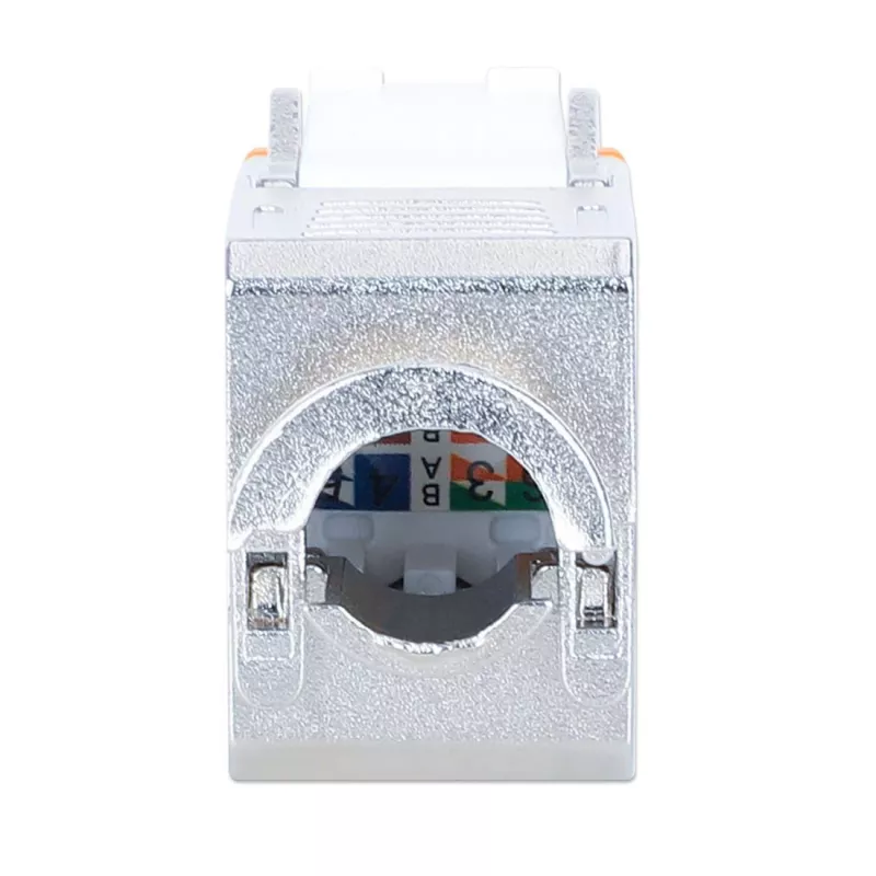 Intellinet Cat6a 10G Ekranēts Bezinstrumentu Slim Keystone Jack, Oranžs