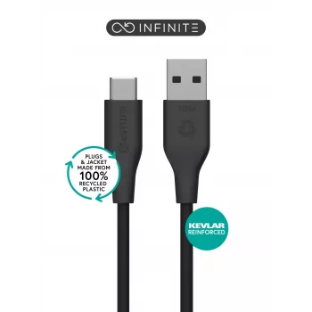 eSTUFF ES605180 USB kabelis USB 2.0 1 m USB-C USB-A Melns