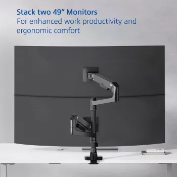 ACT monitoru roka 49 collu biroja premium, gāzes atspere, staba stiprinājums, 2 monitoriem