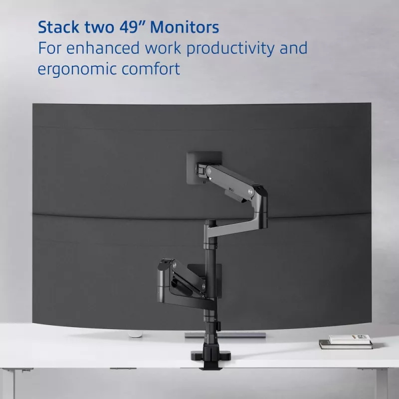 ACT monitoru roka 49 collu biroja premium, gāzes atspere, staba stiprinājums, 2 monitoriem