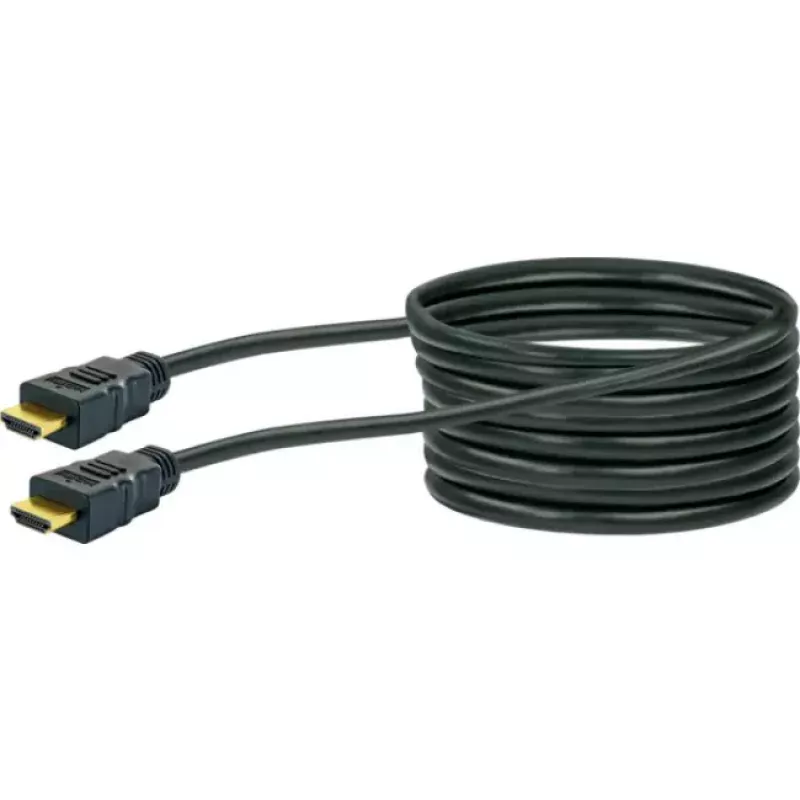 HDMI kabelis SCHWAIGER HDM100 013 — 10 m, HDMI Type A vīriešu–vīriešu, apzeltīti kontakti, melns