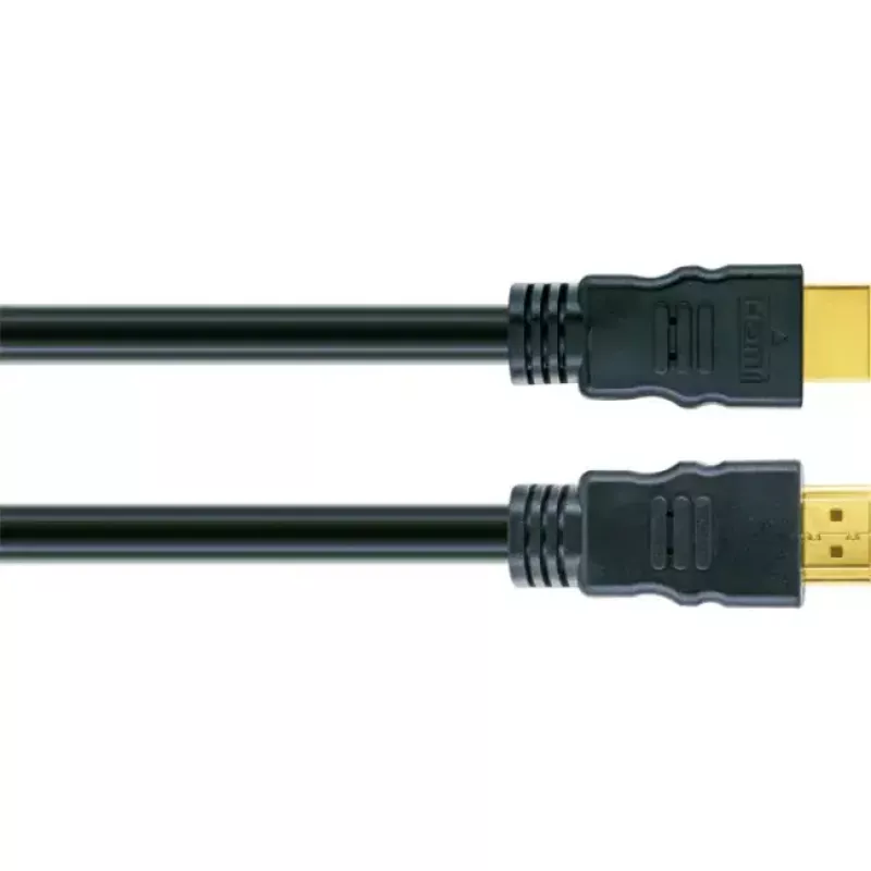 HDMI kabelis SCHWAIGER HDM100 013 — 10 m, HDMI Type A vīriešu–vīriešu, apzeltīti kontakti, melns