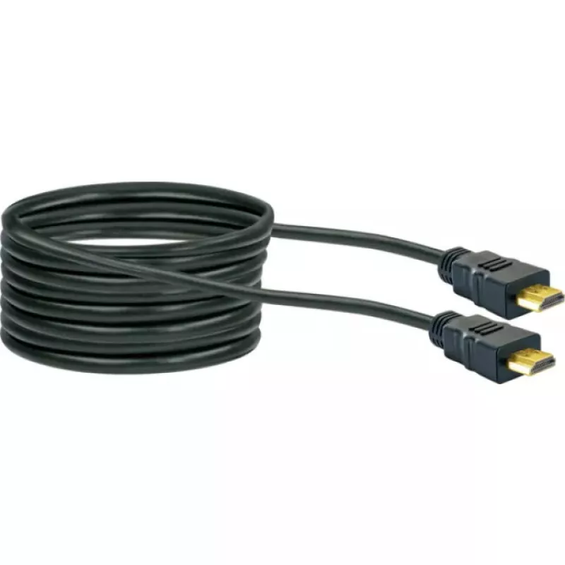 HDMI kabelis SCHWAIGER HDM100 013 — 10 m, HDMI Type A vīriešu–vīriešu, apzeltīti kontakti, melns