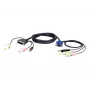 ATEN 2L-7DX3U VGA USB uz DVI KVM kabelis 3 m - Melns, Zils, Zaļš, Rozā