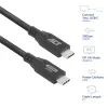 ACT USB4 20Gbps 240W USB-C kabelis, 2 m, melns