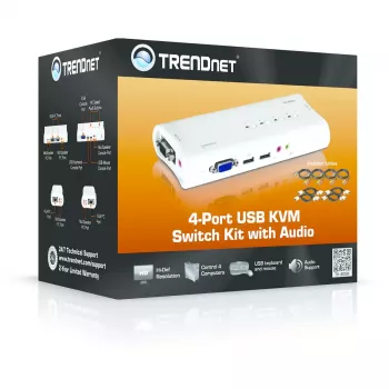 KVM slēdzis Trendnet TK-409K 4 portu USB VGA 2048x1536 1.6m vads Zils