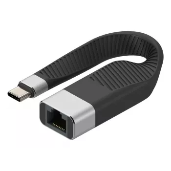Techly ICOC USBC-RJ45 tīkla kabelis, 0.144 m, melns