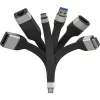 Techly ICOC USBC-RJ45 tīkla kabelis, 0.144 m, melns