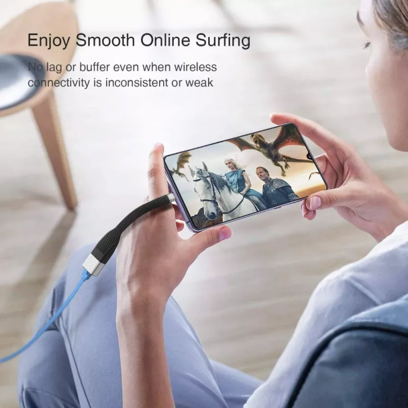 Techly ICOC USBC-RJ45 tīkla kabelis, 0.144 m, melns
