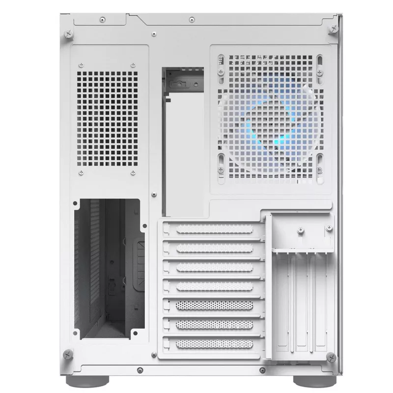 PC Midi Tower korpuss Cougar FV150 ARGB Balts — ATX/Micro-ATX/Mini-ITX, 3x120mm priekšā, 1x120mm aizmugurē, 2x3.5 collu + 2x2.5 collu vietas, USB 3.2 Gen1