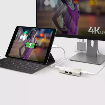 USB-C daudzfunkciju adapteris j5create JCA374-N, vadu, 60W, 4K