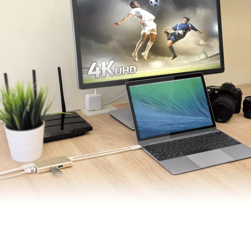 USB-C daudzfunkciju adapteris j5create JCA374-N, vadu, 60W, 4K