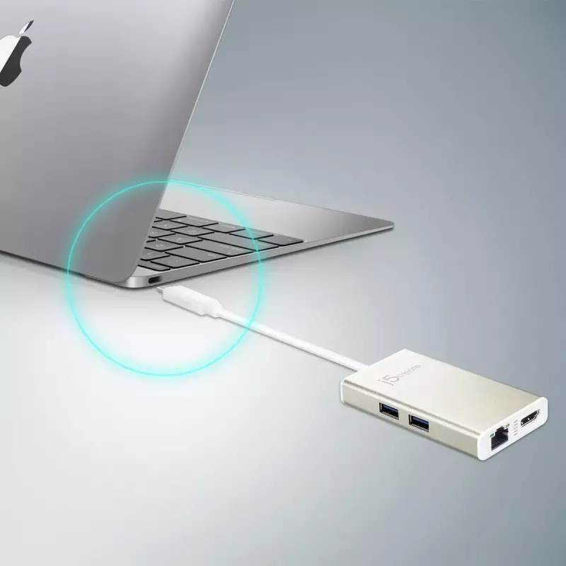 USB-C daudzfunkciju adapteris j5create JCA374-N, vadu, 60W, 4K